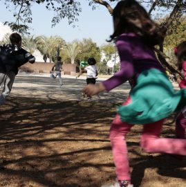 Caça obras no Jardim de Esculturas com mam educativo