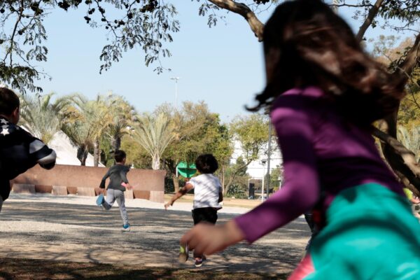 caça obras no Jardim de Esculturas com mam educativo
