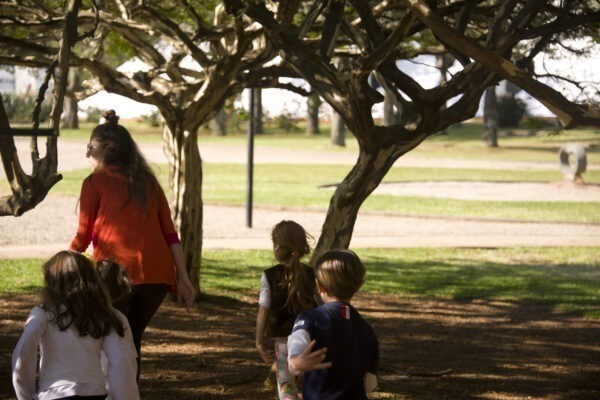 Caça árvores no Jardim de Esculturas com educativo mam