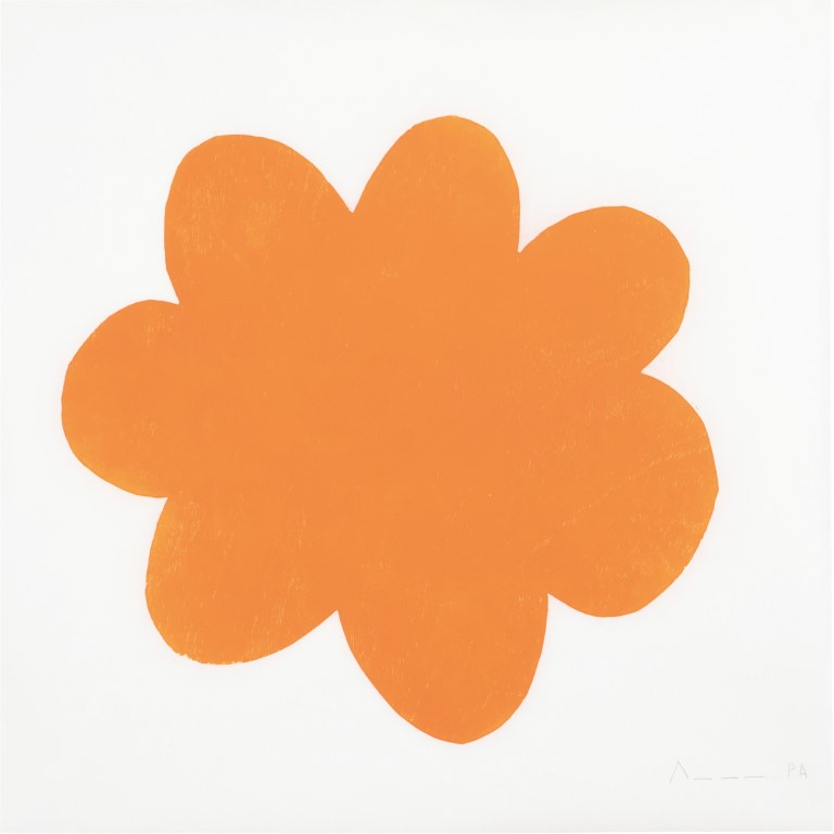 Descrição da imagem: Mesma imagem da capa. Sobre fundo branco, xilogravura centralizada de uma mancha laranja que se assemelha a uma flor com sete pétalas. Fim da descrição da imagem.