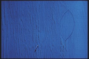 Descrição da imagem: fotografia horizontal de uma parede azul escura com textura de linhas verticais. À direita, uma silhueta na vertical que remete ao formato de uma folha. Fim da descrição da imagem.